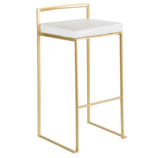 ASHTON BAR STOOL GOLD WHITE